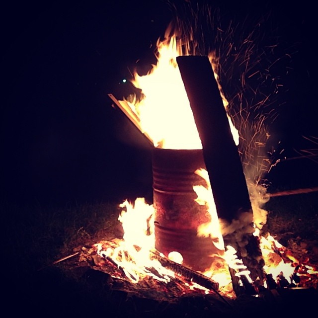 Small bonfire at night