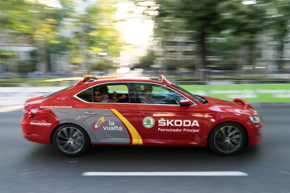 The drivers of the Vuelta Skoda's were flying around the circuit as if on a race track.